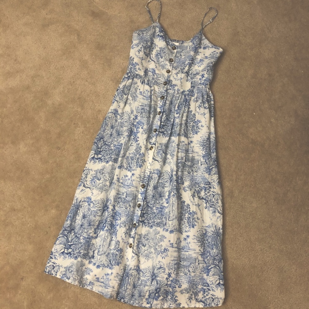 Midi Blue Pattern Dress